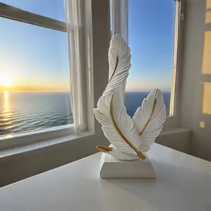 Minimalist Luxury Feather Ornament, Art Figurine, Home Decor Statue, Ideal for Home & Bedroom Decoration, Perfect Housewarming Gift, Enhance Your Living Space