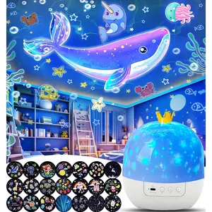 21-Set Film Star LED Nebula Projector Night Light - 360° Rotating Planetarium Space Projector for Kids’ Bedrooms, Ceilings, Perfect Birthday/Christmas Gift #GalaxyProjector