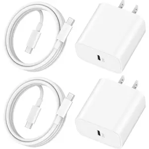 20W  Charger for  17/17 Pro Max/Air/16/16 Pro Max/16 Plus, iPad Pro 13/12.9/11 inch, iPad 10th/Mini 6, AirPods, 2Pack USB C Wall Charger Type C   Block with 3FT USB C to C