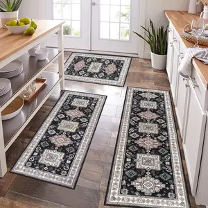 [FebruaryStockUp] HEBE Farmhouse Washable Kitchen Rugs Sets of 3 Non Slip For Floor, Entrance, Laundry Room, Kitchen Floor