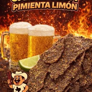 Carne Seca Pimienta Limón  1.6oz - Dried Beef Jerky Meat Snack - Original