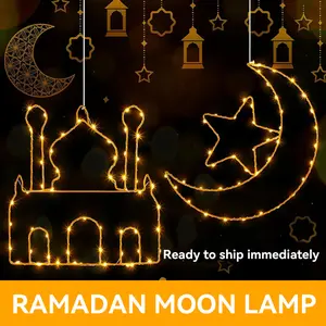 Ramadan Moon Star Castle Kerosene Lamp String, Home Ramadan Decoration, Happy Eid, Battery Powered Outdoor Lights, Ramadan, Bedroom, Eid Party Supplies, Batteries Not Included