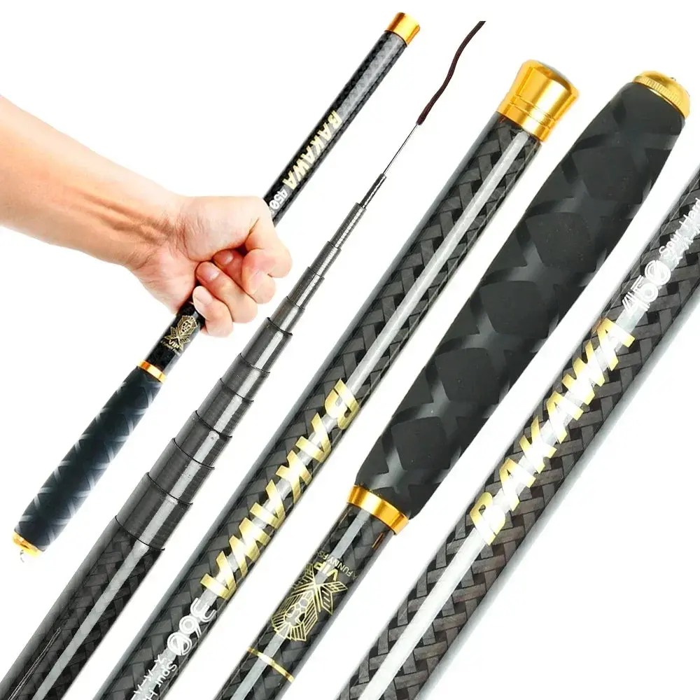 Ultralight Telescopic Fishing Rod – 3.6m to 7.2m Carbon Stream Pole - Six Section Ultralong