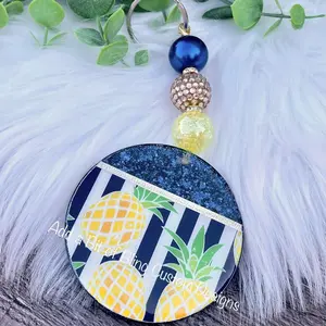 Navy pineapple keychain