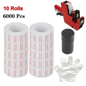 SJPACK Price Gun Labels 10 Rolls 6000pcs White Price Paper Tag Sticker Gun Labeller Refill for MX 5500
