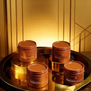 King4pcs Body Butter for Men - 5oz/150ml Daily Moisturizing Body Butter with Warm Sensual Scents (Sandalwood, Amber Musk) Infused with Pheromones, Premium Blend with Shea Butter & Jojoba Oil for Hydration