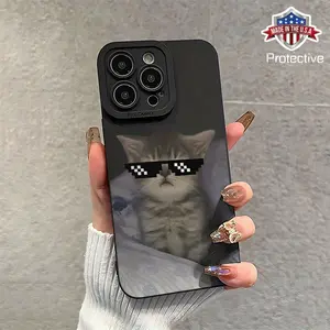 Silicone Soft Phone Case, Cute Cat Pattern UV Printed Matte Phone Protective Case, 360 °   All-round Protection, Suitable for Smartphones such as for iPhone 11, 12, 13, 14, 15, 16 Pro Max XR X/XS 7, 8 Plus SE Mini, etc Protector Cover