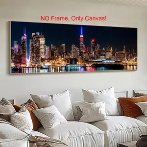 City Landscape Pattern Unframed Canvas Painting, 1 Count Modern Art Poster, Cityscape Print, Modern Minimalist Design, Modern Cool Design, Wall Art Decor for Home Living Room Bedroom Office, Indoor Decoration, Home Decor Supplies, Ornaments