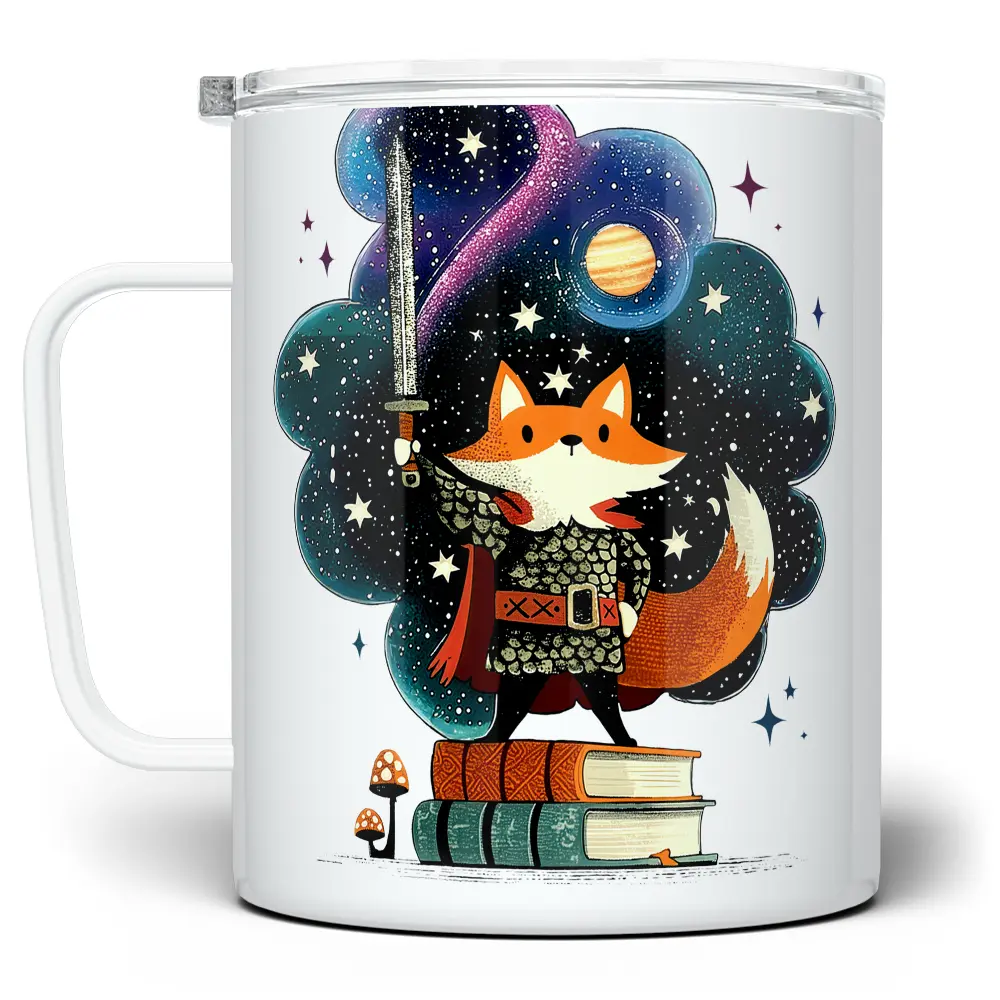 LOFTIPOP Cosmic Fox Knight Mug, Bookish Fantasy Gifts , Designed and Printed in the USA by Loftipop