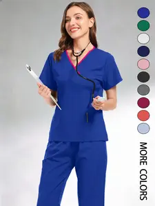 Breathable Lightweight Woven Workwear with Pockets for Medical Staff, Durable Hospital Uniforms, Professional Beauty Salon Clothes, Easy-To-Wear Daily Wear