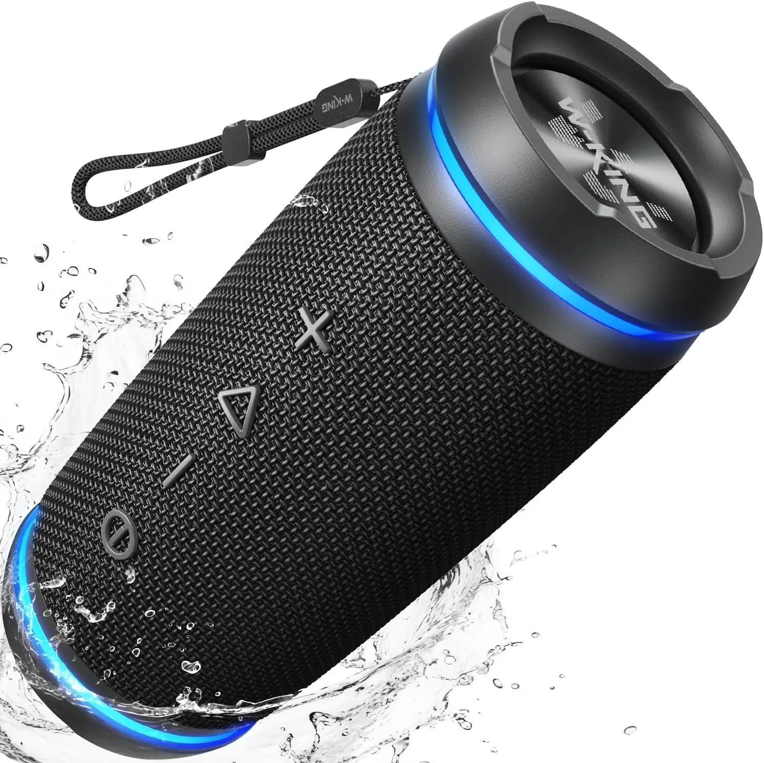 W-KING Compact Rechargeable BT 5.4 Bluetooth Bass Speaker - 36W Audio Device, IPX6 Waterproof, 360° Stereo Sound, 30H Playtime, Adjustable Settings, Ideal for Camping, Bike Rides
