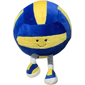 10 inch volleyball plush toy, soft filled sports plush ball, cute and interesting American football doll toy with feet, creative football ball decoration pillow, Christmas children's gift