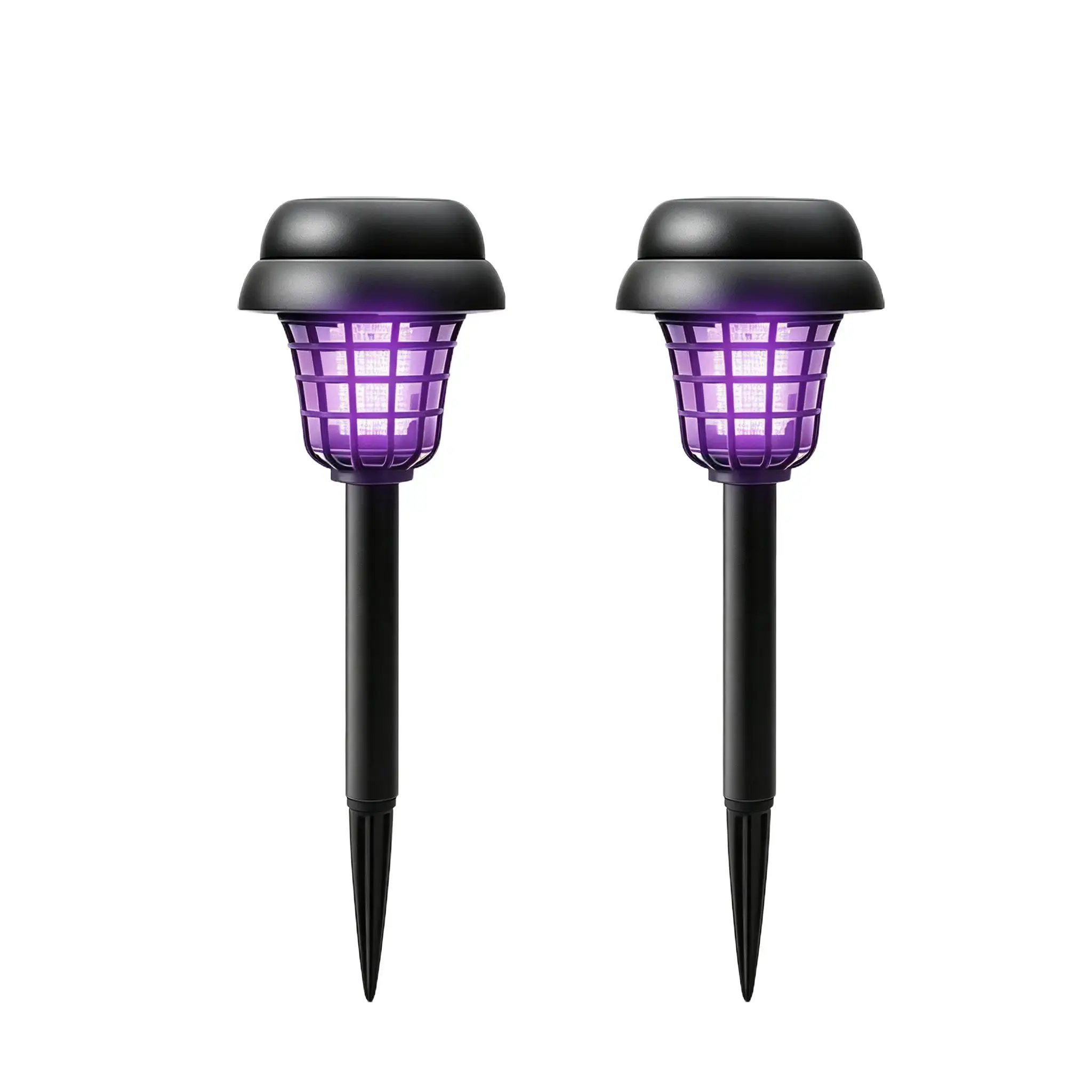 Solar Powered Bug Zapper Light, 2-in-1 Weatherproof Garden Stake for Insect Control, Dual-Mode UV Lamp for Pathways, Round or Square Style