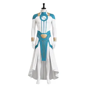 Mark Grayson Viltrumite White Bodysuit Blue Shoulder Waist Cosplay Costume for Comic Con