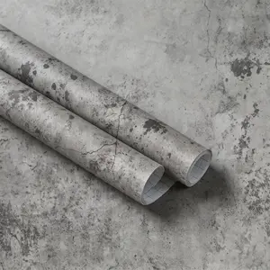 Self-Adhesive Concrete Texture Wallpaper Roll, Dark Cornerless Self-Stick Wall Paper, Ideal for Walls, Cabinets, Bedrooms, Living Rooms