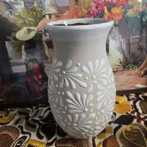 White Talavera Vase