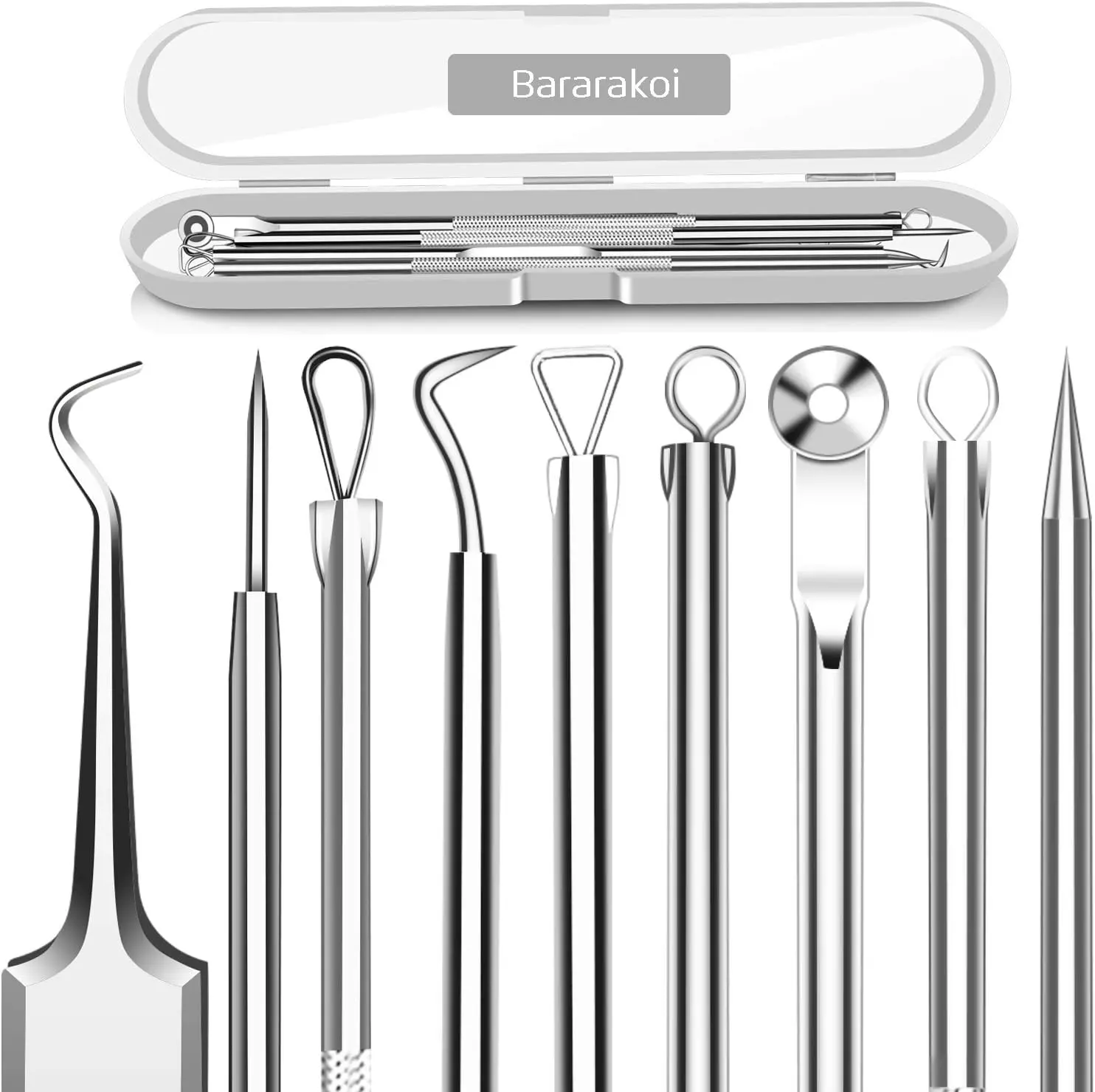 Limited Christmas Sale: 5-Piece Blackhead Remover Comedone Extractor Kit, Includes Curved Blackhead Tweezers,Stainless Steel Pimple Acne Blemish