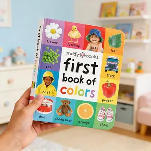 First Book of Colors Color Recognition English Learning Board, Teaching Supplies, Learning Materials, Round Corner Durable Paperboard, Full-Color Illustrations, Parent-Child Interaction, Visual Learning Tools