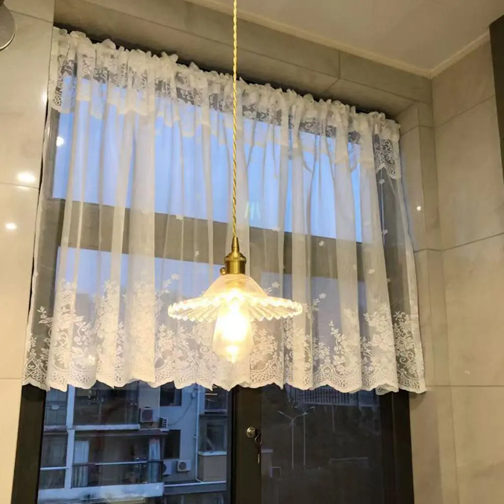 Lace Curtain, 1 Count Simple Style Curtain, Window Curtain, Home Decoration Curtain, Home Decor for Living Room Bedroom Kitchen, Home Decor Supplies, Window Decorations Supplies
