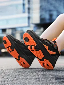 Children's sports shoes with wheels, which can be used for skating and sliding. The wheels are detachable, making them dual - purpose sports shoes that can be used for both sliding and walking. They are suitable for both boys and girls. Skate Shoes