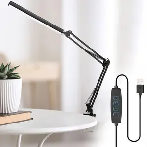 LED Desk Lamp with Clamp, Architect Desk Lamp with Dual Light and Adjustable Swing Arm, Clip-on Eye-Care 3 CCT Modes &  Adjustable Brightness Levels Table Light Modern Computer Lighting for Home Office