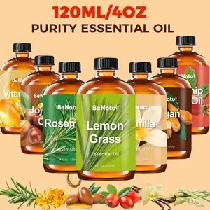 Benatu Vanilla, Rosemary, Lemongrass, Rosehip Seed, Argan, Jojoba, Vitamin E Essential Oil, Aroma Oil for Diffuser, Home Fragrance, Personal Care, Hair, Body Massage -DIY Candle/Soap, Long Lasting Scent - Massage Body Oil 120ml