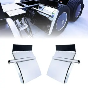 TORQUE Quarter Fenders for Semi Truck, 24" x 34" Stainless Steel, Tube Bracket and Mounting Hardware Included, Right Left, Quarter Fender Kit Set (TRQF314)