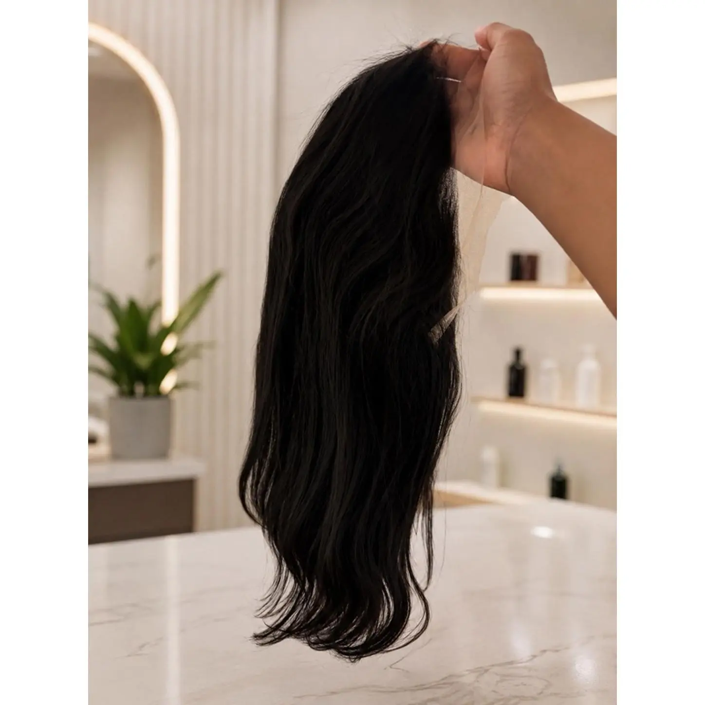 100% Human Hair Lace Wig, 20”Inch Color dark brown, 13x4 Natural Look & Feel