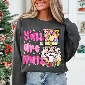 Glitter Christmas Nutcracker shirt, Christmas shirt, Y'all are Nuts shirt, Nutcracker shirt,Tis the Season, Merry Christmas shirt,Colorful Brushstroke