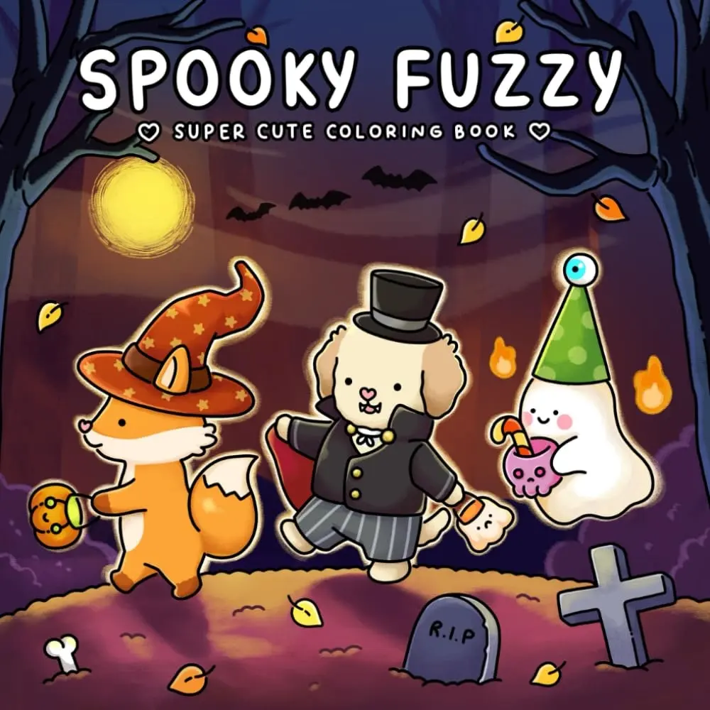 Spooky Fuzzy: Cute Creepy Coloring Book for Adults & Teens, Perfect for Relaxation & Stress Relief, Unique Gift Idea for Halloween Fans! Themed Artwork Illustrations Thick Pages