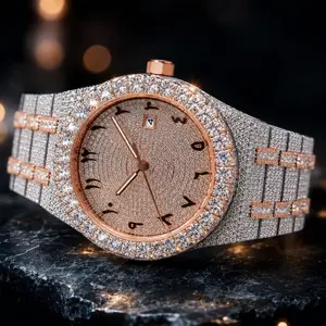 High quality iced out wrist watch automatic waterproof bling bling