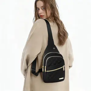 2026 Solid Color Quilted Fanny Pack - Casual Zipper Chest Belt Bum Bag, Adjustable Sling Bag for Daily Use, Lightweight & Waterproof