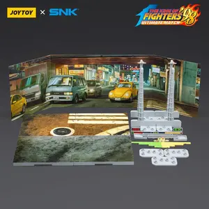 JOYTOY  SNK 1/18 Action Figures KOF 98UM Ikari Warriors Team Leona Heidern Ralf Jones Clark Still Stage Base-Japan Street Figurine Sets Collector Set
