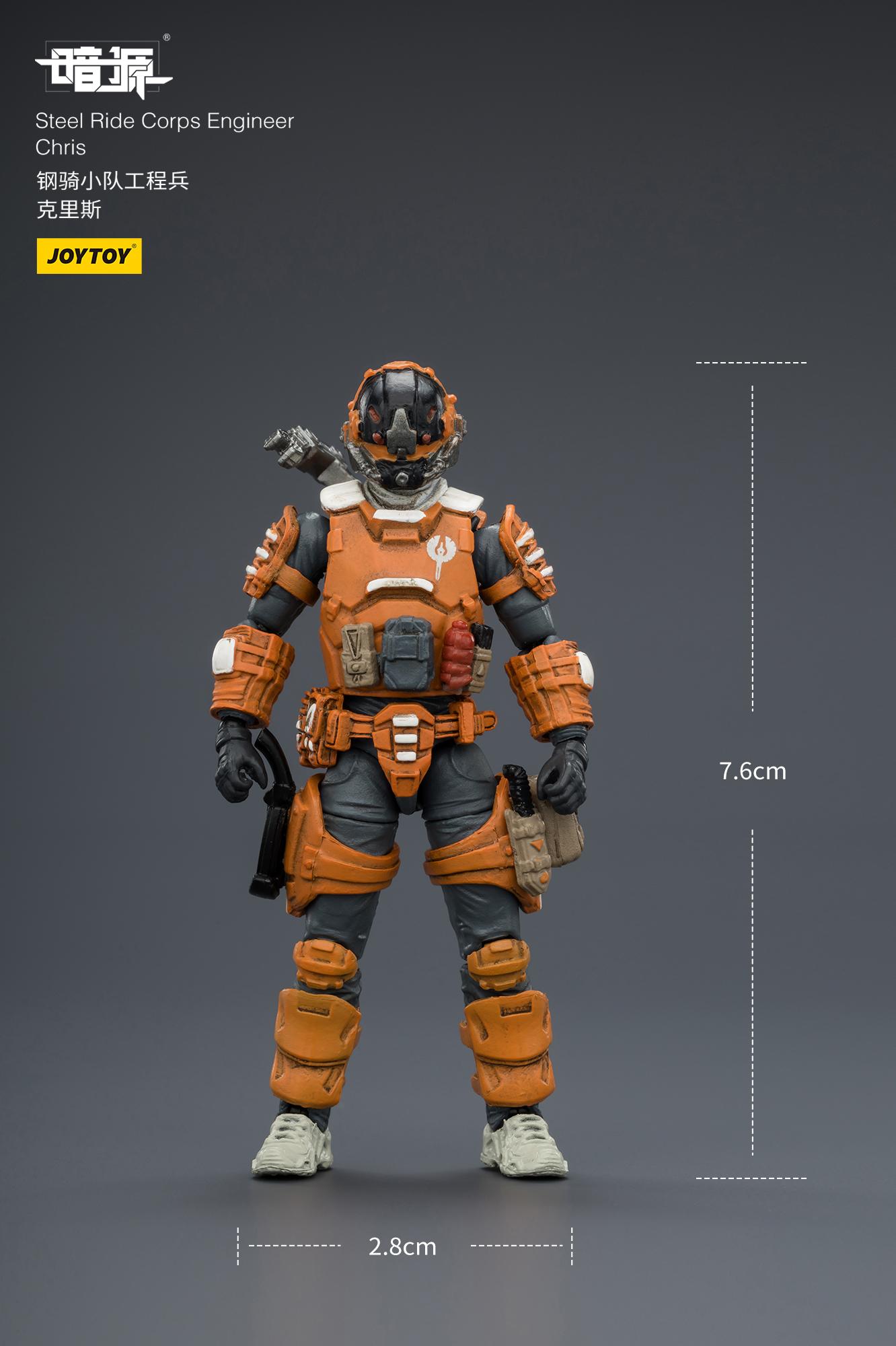 JOYTOY Dark Source 1/25 Action Figures Steel Ride Corps Guard Kael  Steel Ride Corps Engineer  Chris Steel Ride Corps Assaulter Albedo