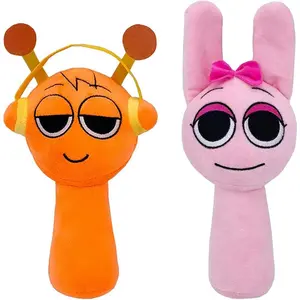 2PCS Sprunki Plush Toys , Soft and Funs Stuffed Toys Dolls for Fans and Friends Birthday for Girls Boys (Orange+Pink)