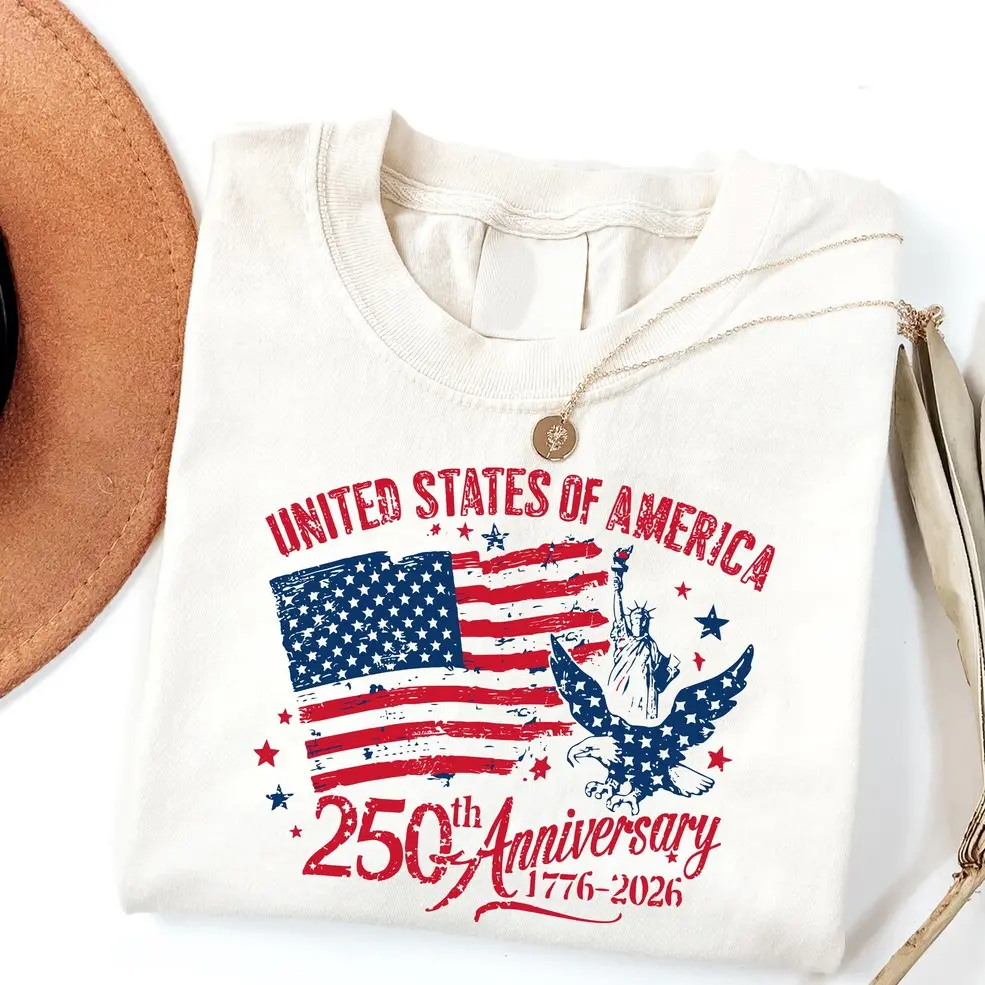 USA 250th Anniversary T-Shirt | Retro 1776-2026 Patriotic Tee | Aesthetic Eagle & Liberty Shirt | Vintage 4th of July Celebration