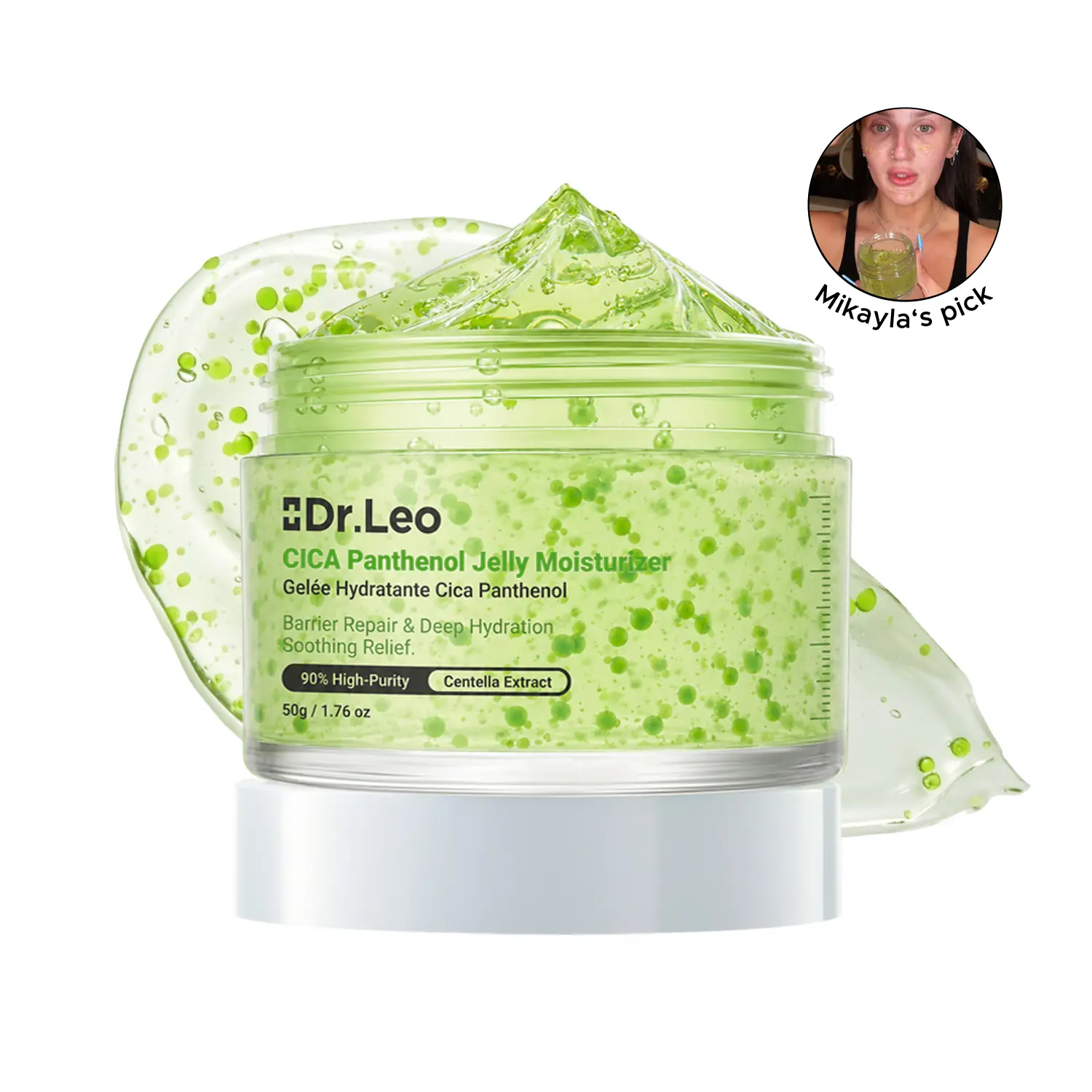 Dr.Leo Centella Panthenol Soothing Vegan Face Moisturizer - Beauty Products with Hyaluronic Acid, Barrier Repair for Acne-Prone & Sensitive Skin, Redness Relief, Non-Comedogenic, Lightweight, 50g Capsule
