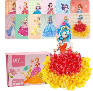 Poke in Art DIY Toys, Princess Dress-up Puncture Painting Sets 12 Sheets, Summer Activity, Birthday Party Christmas Halloween Gifts for Boys Girls Poking Pen Fabric Cloth