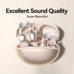 CHENRUIDA GL8 Clip On Wireless Headphones 2025 Bluetooth 6.0 DT6.0 Tech 360° Sound IPX5 Waterproof TWS Earbuds for Music Calls Sports Comfortable Design wireless headphones noise cancelling headphones gamingheadset Christmas Gifts Wearing earrings