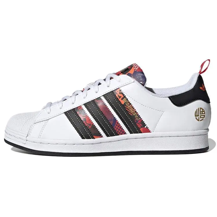 Adidas Superstar Stripes Laces Casual Trainers - Men's Chinese New Year Year Of The Ox White Lace-Up Athletic Footwear