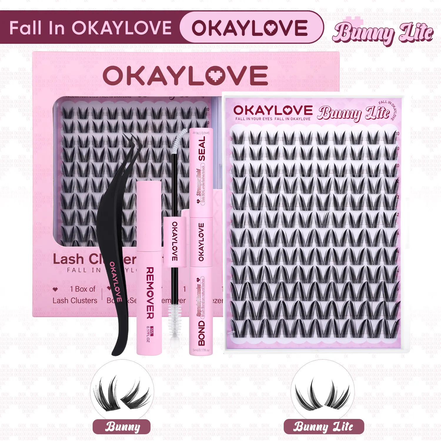 OKAYLOVE Manga Lash Clusters Kit Wispy 8-18MM DIY Lash Extension Kit Lightweight Reusable False Eyelashes Party Everyday Bunny | Bunny Lite |Recommended by .melmel.07  #Summervibes DealsForYouDays