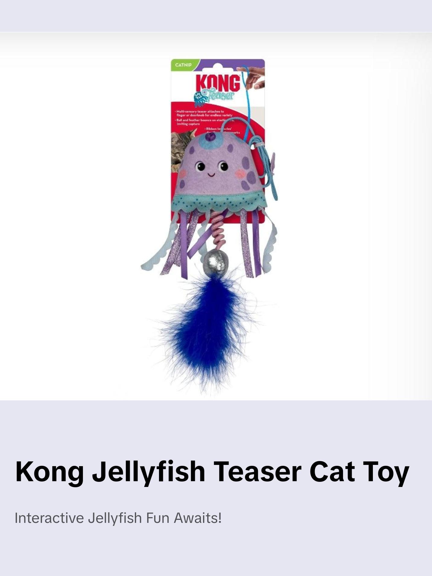 KONG Jellyfish Teaser Cat Toy – Interactive Play for Active Cats animal toy
