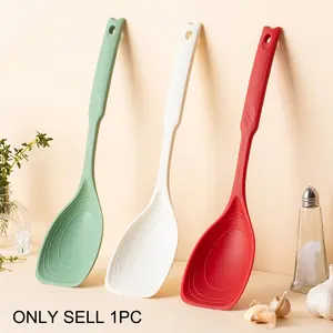 Non-stick 2 in 1 Silicone Spoon Spatula, 1 Count Heat Resistant Cooking Utensil, Nonstick Cooking Spoon, Kitchen Utensils for Home Use, Household Kitchen Products, Kitchenware, Cooking Tools, Cooking Gadgets, Multifunctional Spatula Spoon