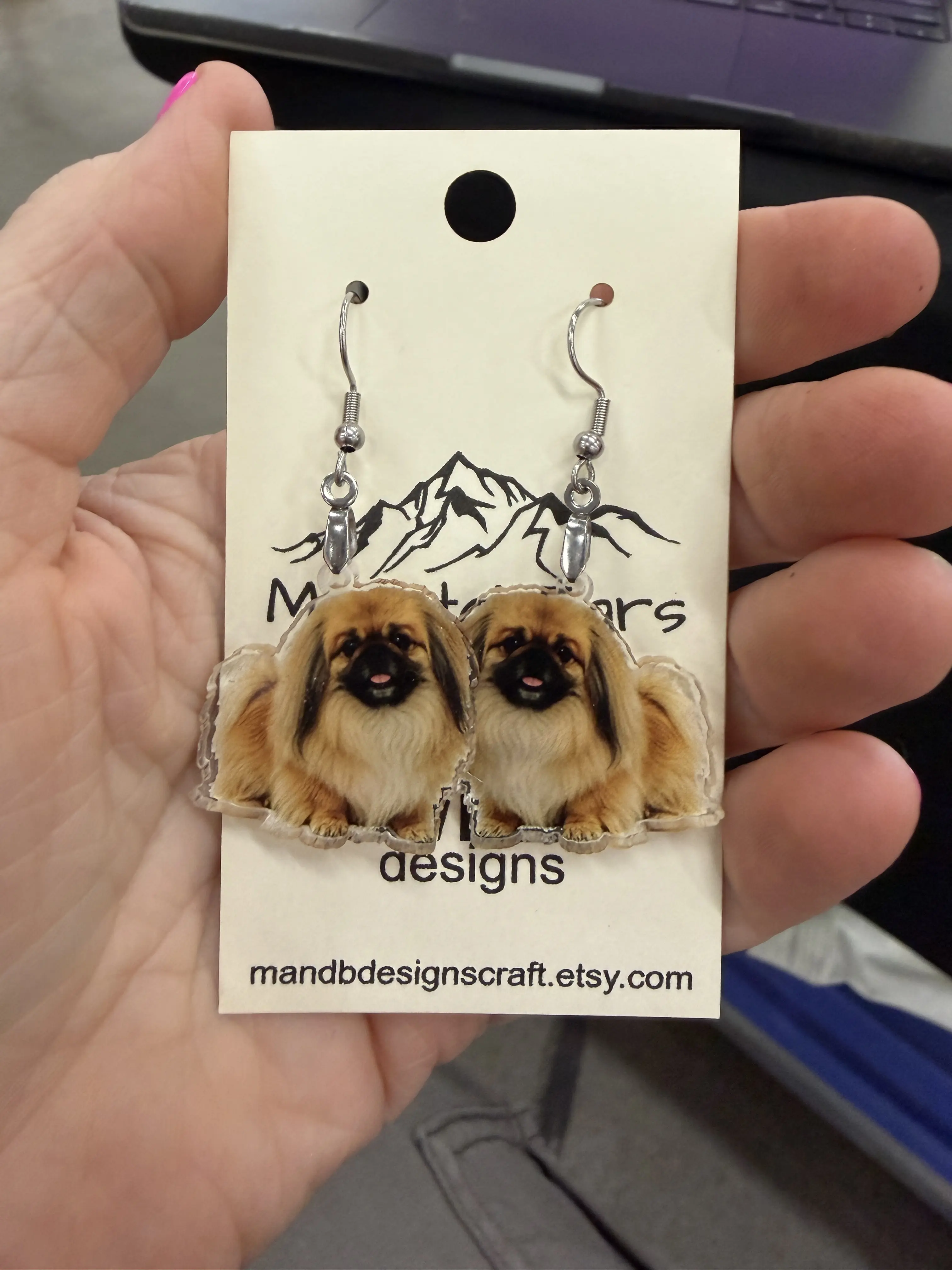 Pekingese Puppy Earrings