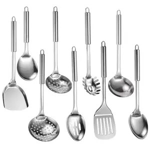1set Stainless Steel Cooking Utensils Set, Durable Kitchen Tools, Ideal for Home & Restaurant Use, Handy Set Utensils, with for Christmas, Halloween, Easter, Hanukkah, Thanksgiving