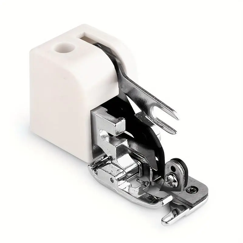 Durable Easy-Glide Side Cutter Overlock Presser Foot for Low Shank Sewing Machines - Perfect for Singer & More - Stainless Steel, White, Home Sewing Machine - Singer Sewing Machine Accessories