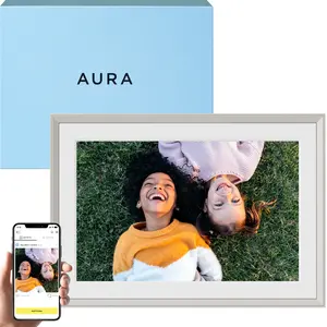 Aura Digital Picture Frame - 10.1" HD Mat Display | Wirecutter's Best Digital Frame for Gifting - Send Photos Directly from Your Phone from Anywhere | Quick & Easy Setup Over WiFi - Free App | Clay