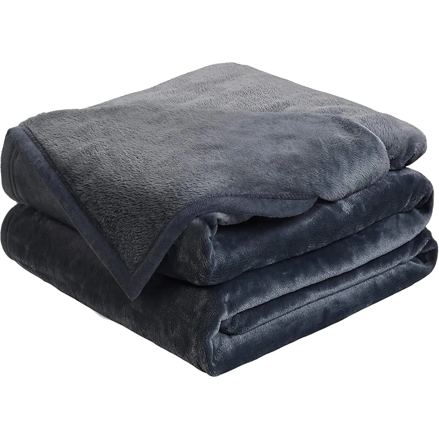 Soft Queen Size Blanket All Season Warm Microplush Lightweight Thermal Fleece Blankets for Couch Bed Sofa,90x90 Inches,Dark Grey