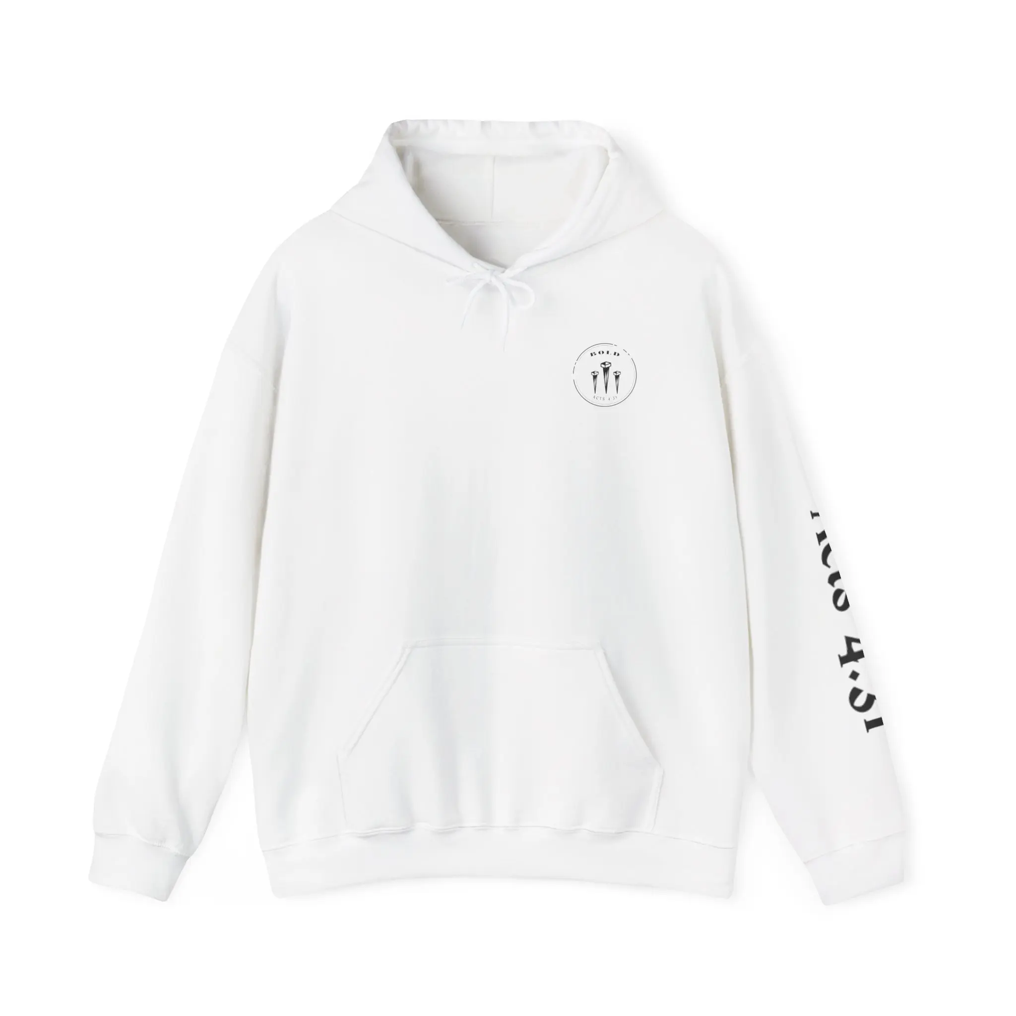 Red Cross Christian Cross hoodie | Hoodie with Acts 4:31 sleeve text