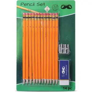 - cils with Sharer and Eraser, 12 cil, 1 Metal cil Sharer, 1 Eraser, cils and Sharer, cil and Sharer Set, School Supplies, cil with Sharer, Erasers for